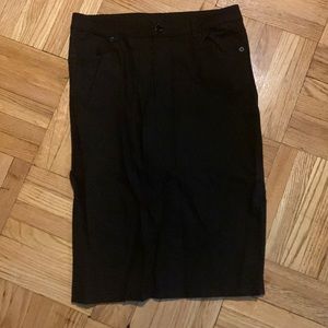 Black stretch pencil skirt